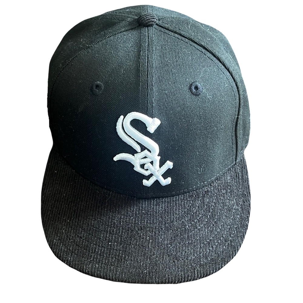 Chicago White Sox Black Comiskey Park Side Patch UV 59FIFTY Fitted Hat 7 3/8